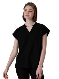 Women's Two-Pocket Vega Dolman Scrub Top - 1098 - Black