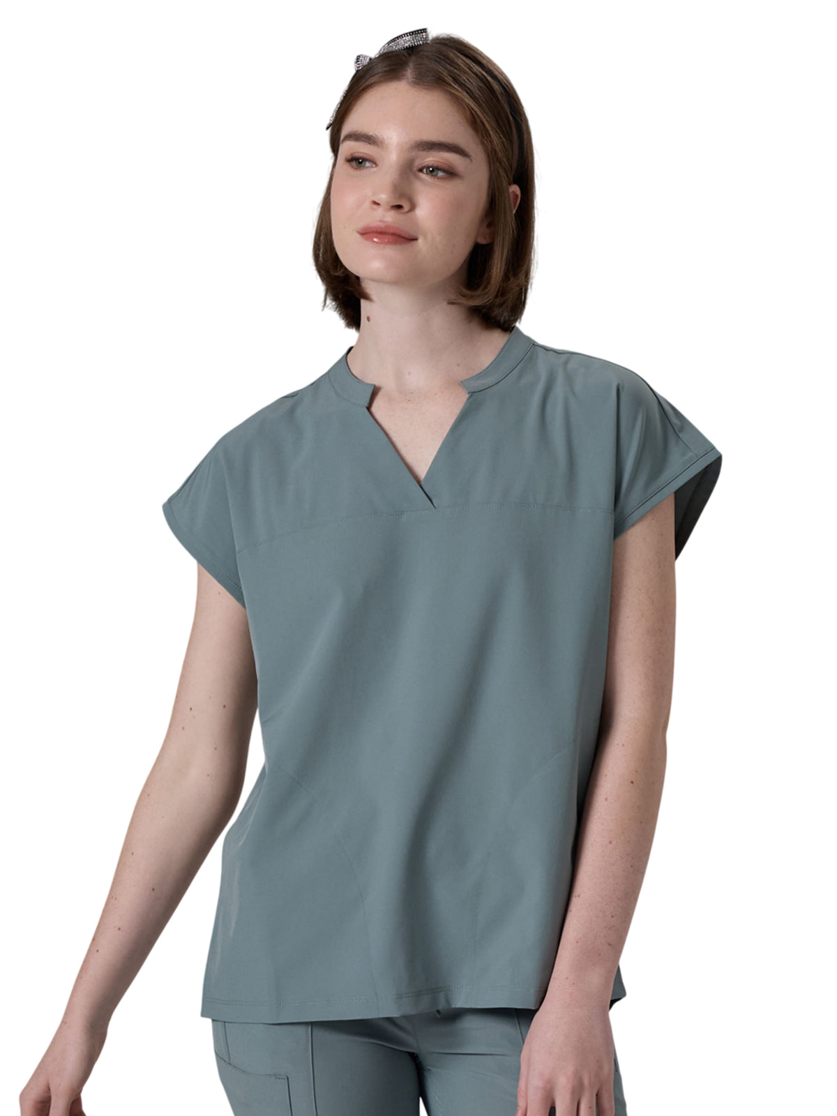 Women's Two-Pocket Vega Dolman Scrub Top - 1098 - Camp Green