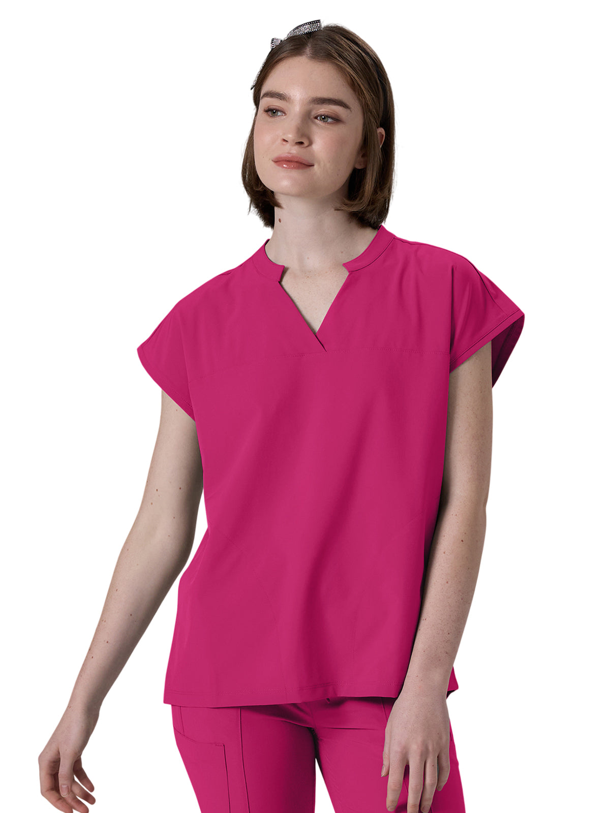 Women's Two-Pocket Vega Dolman Scrub Top - 1098 - Parkley Pink