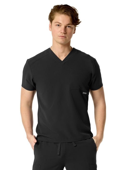 Men's One-Pocket SANTIAGO Basic V-Neck Top - 1501 - Black
