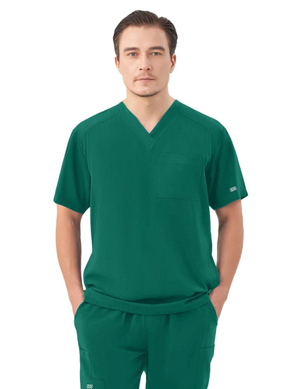 Men's Three-Pocket RYDER V-Neck Scrub Top - 1538 - Hunter