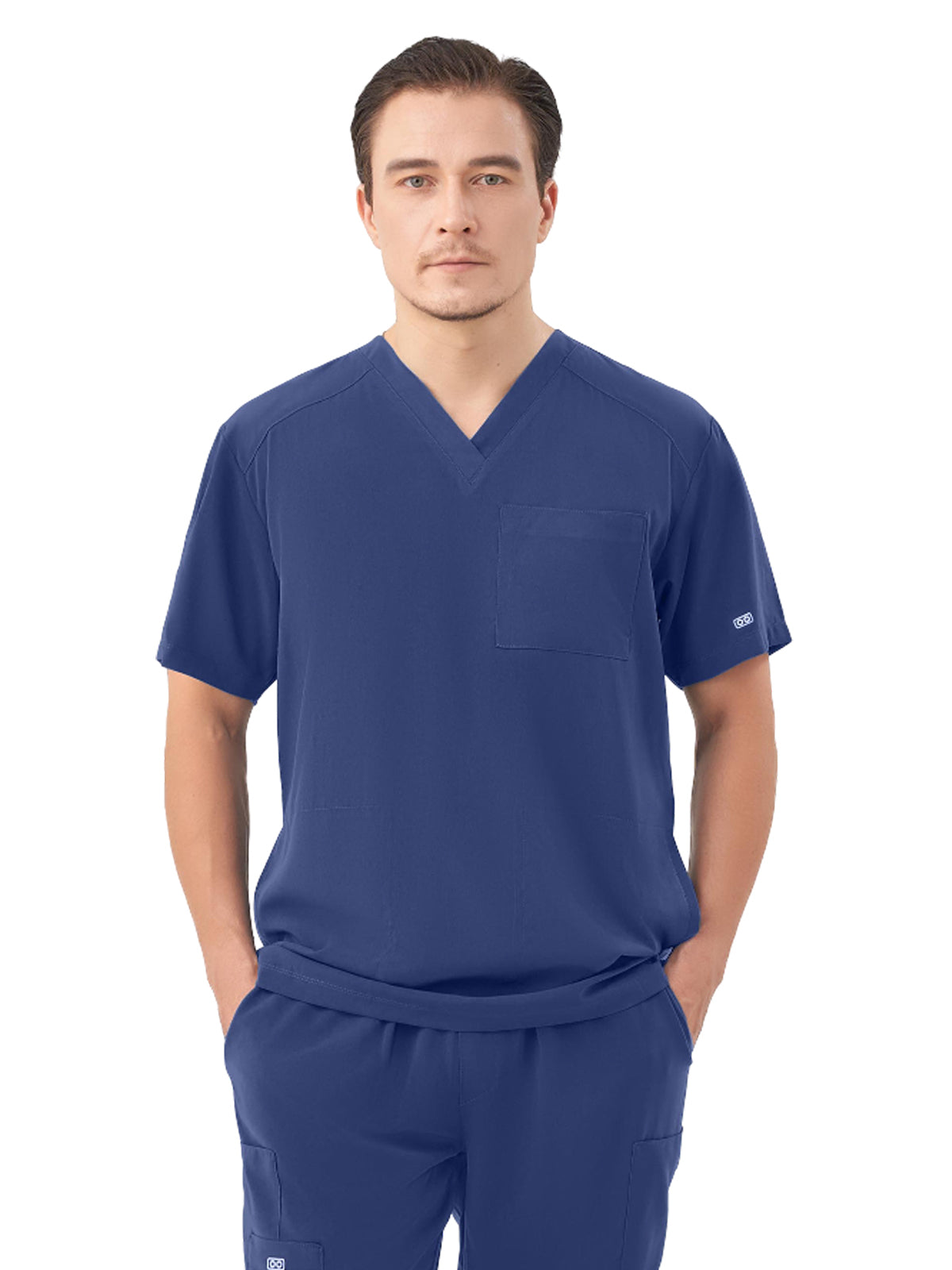 Men's Three-Pocket RYDER V-Neck Scrub Top - 1538 - Navy