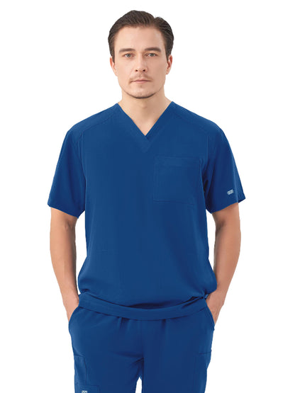 Men's Three-Pocket RYDER V-Neck Scrub Top - 1538 - Royal Blue