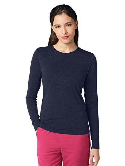 Women's Crew Neck Long Sleeve Tee - 5009 - Navy