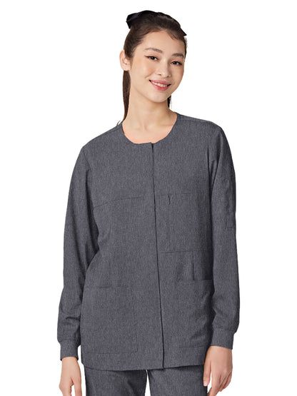 Women's Snap Tape Jacket - 6001 - Heather Grey