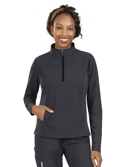 Women's Two-Pocket Perfect Quarter Zip Jacket - 6036 - Charcoal