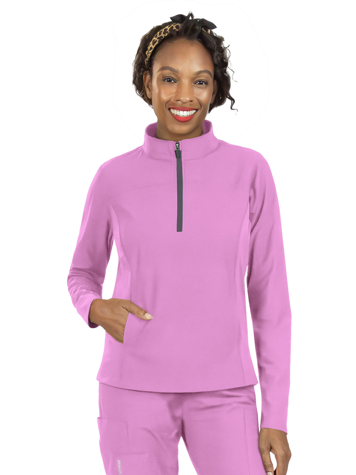 Women's Two-Pocket Perfect Quarter Zip Jacket - 6036 - Pink Purple