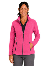 Women's Two-Pocket Bonded Fleece Full Zip Jacket - 6055 - Hot Pink