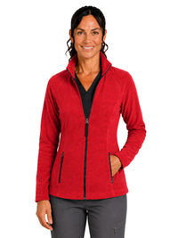 Women's Two-Pocket Bonded Fleece Full Zip Jacket - 6055 - Red