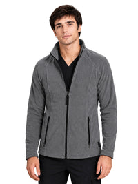 Men's Two-Pocket Bonded Fleece Full Zip Jacket - 6555 - Heather Grey