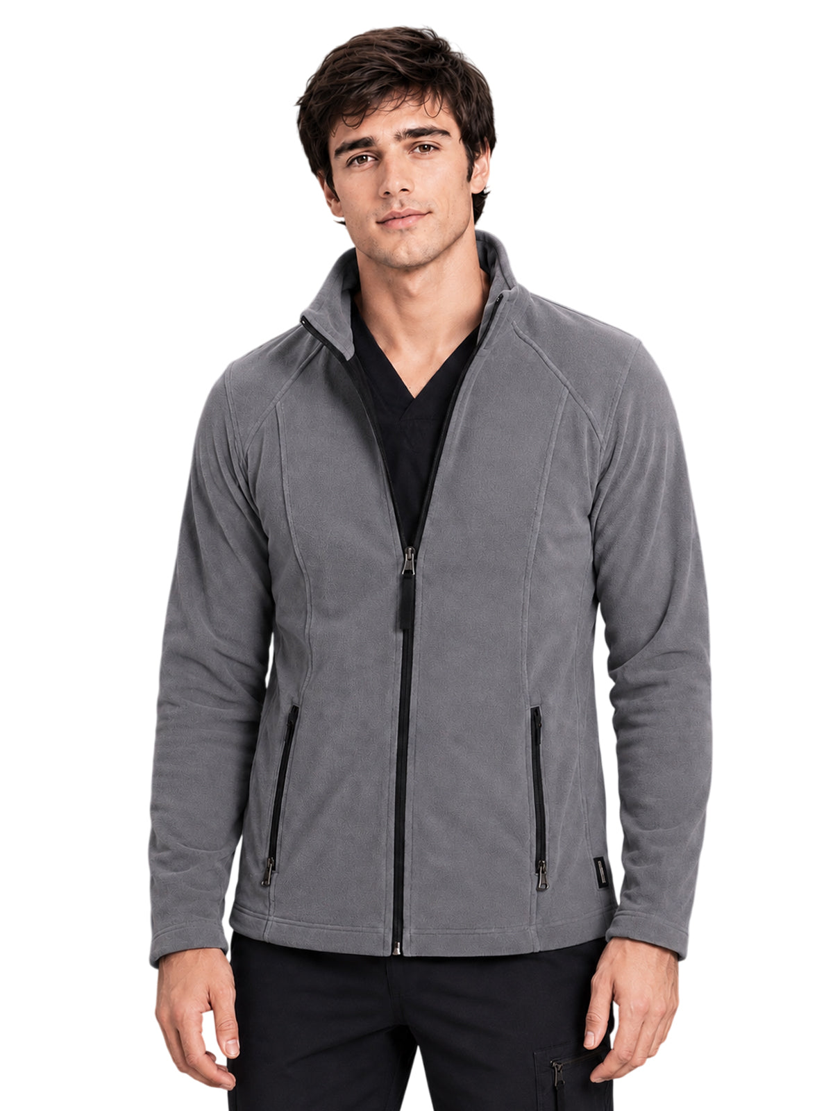 Men's Two-Pocket Bonded Fleece Full Zip Jacket - 6555 - Pewter