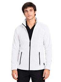 Men's Two-Pocket Bonded Fleece Full Zip Jacket - 6555 - White