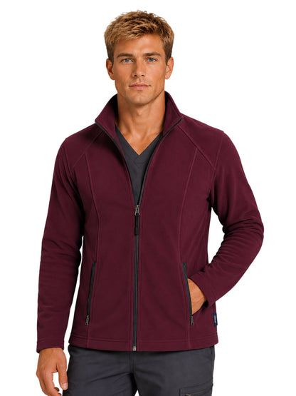 Men's Two-Pocket Bonded Fleece Full Zip Jacket - 6555 - Wine
