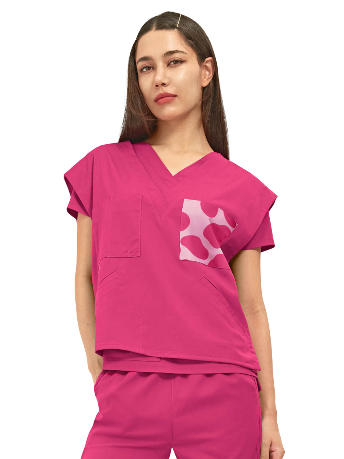 Women's Six-Pocket Combo Utility Vest - 7001C - Hot Pink