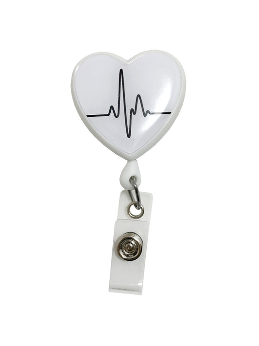 Retracteze™ ID Holder - 13 - EKG Heart White