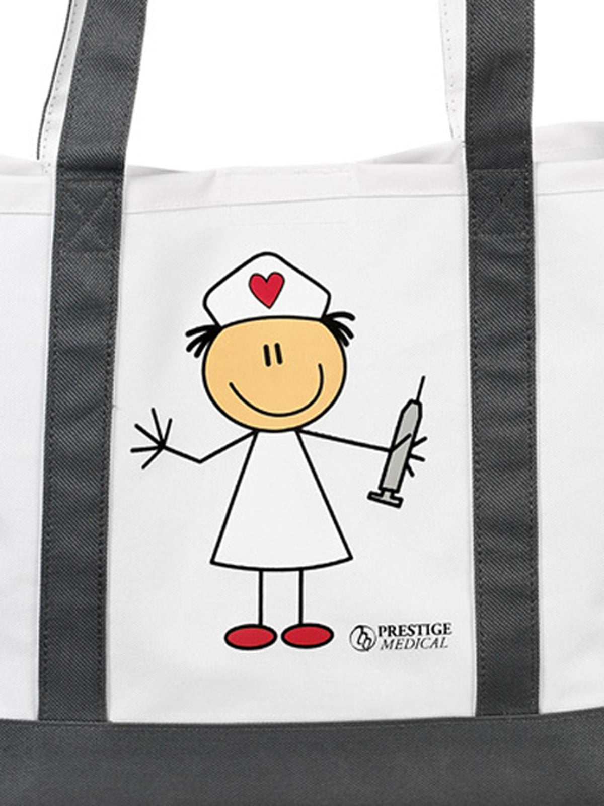 Large Tote Bag - 705 - Stick Nurse Grey