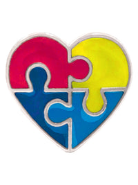 Unisex 3D Stethoscope Jewelry - 99 - Autism Awareness - White Gold