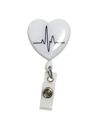 Retracteze™ ID Holder - S13 - EKG Heart White