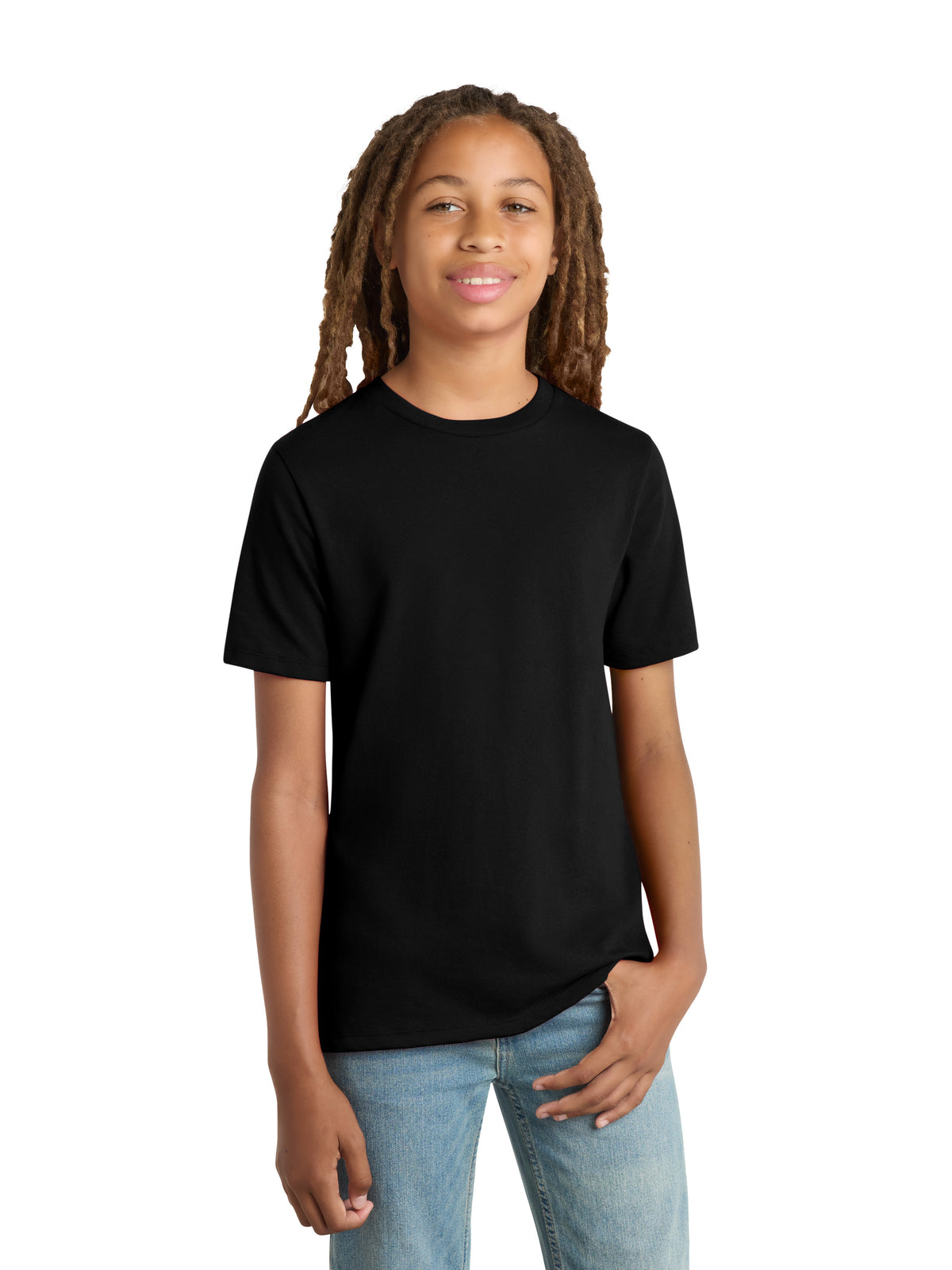 Youth Pocketless Short Sleeve Re-T-Shirt - DT8000Y - Black