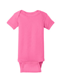Unisex Infant Short Sleeve Baby Rib Bodysuit - RS4400 - Hot Pink