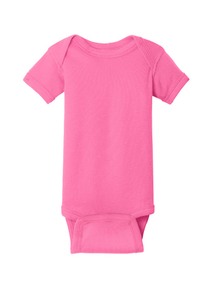 Unisex Infant Short Sleeve Baby Rib Bodysuit - RS4400 - Hot Pink