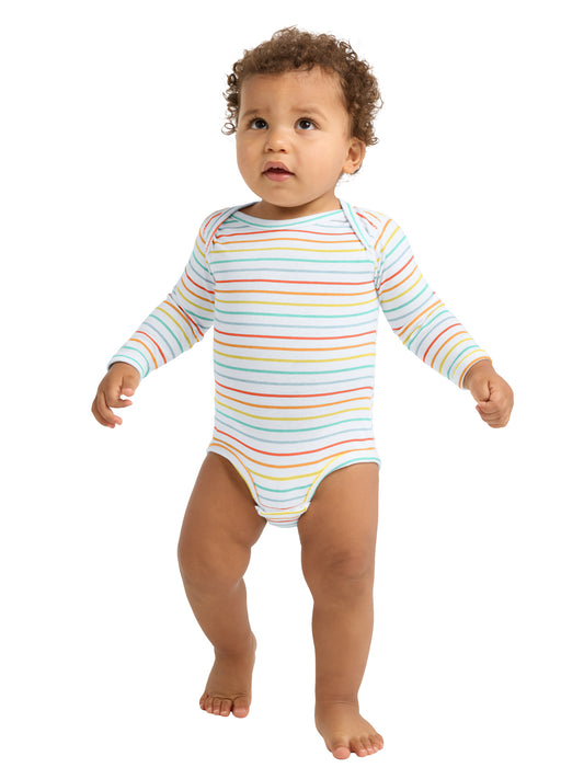 Unisex Infant Long Sleeve Jersey Bodysuit - RS4421 - Rainbow Stripe