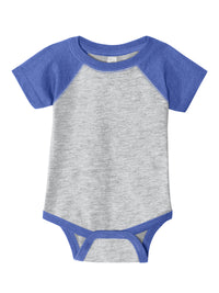 Unisex Infant Baseball Fine Jersey Bodysuit - RS4430 - Vintage Heather/Vintage Royal