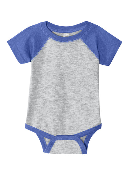 Unisex Infant Baseball Fine Jersey Bodysuit - RS4430 - Vintage Heather/Vintage Royal