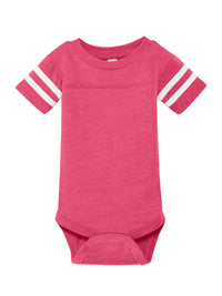 Unisex Infant Football Fine Jersey Bodysuit - RS4437 - Vintage Hot Pink/Blended White
