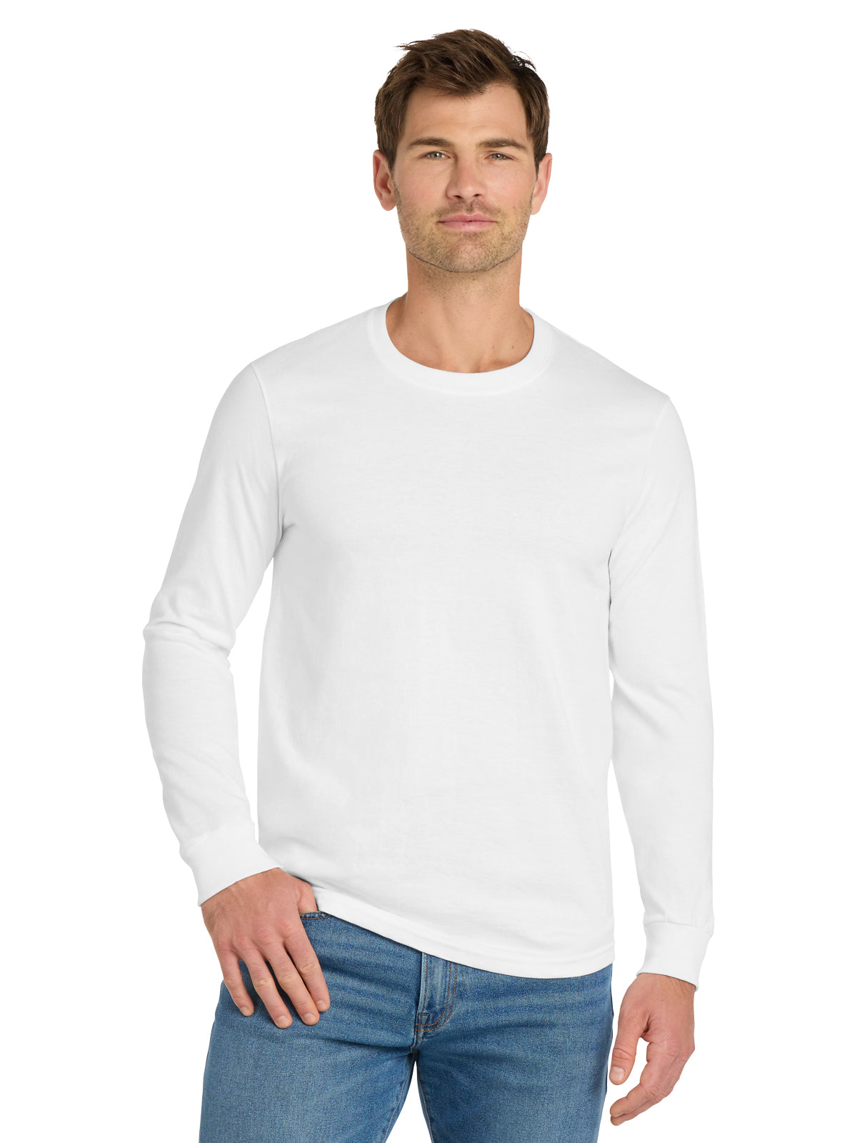 Men's Chore Long Sleeve Tee - VL60LS - White