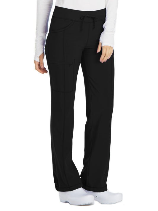 Women's 4-Pocket Low Rise Scrub Pant - 1123A - Black