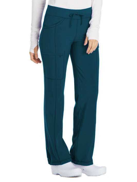 Women's 4-Pocket Low Rise Scrub Pant - 1123A - Caribbean Blue