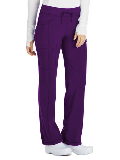 Women's 4-Pocket Low Rise Scrub Pant - 1123A - Eggplant