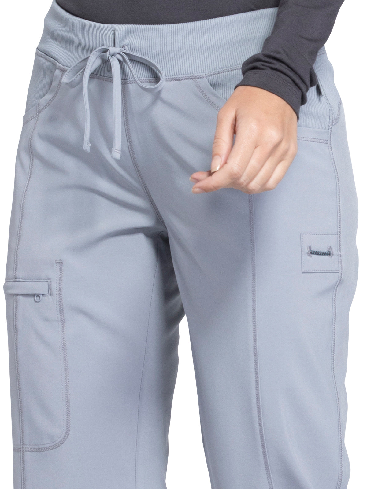 Women's 4-Pocket Low Rise Scrub Pant - 1123A - Grey