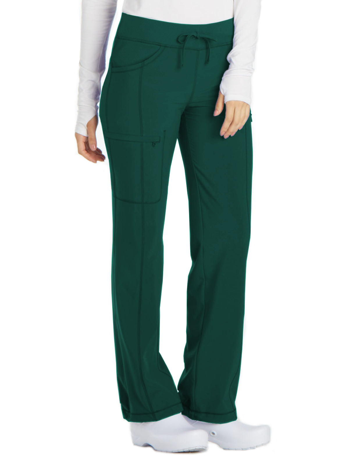 Women's 4-Pocket Low Rise Scrub Pant - 1123A - Hunter Green