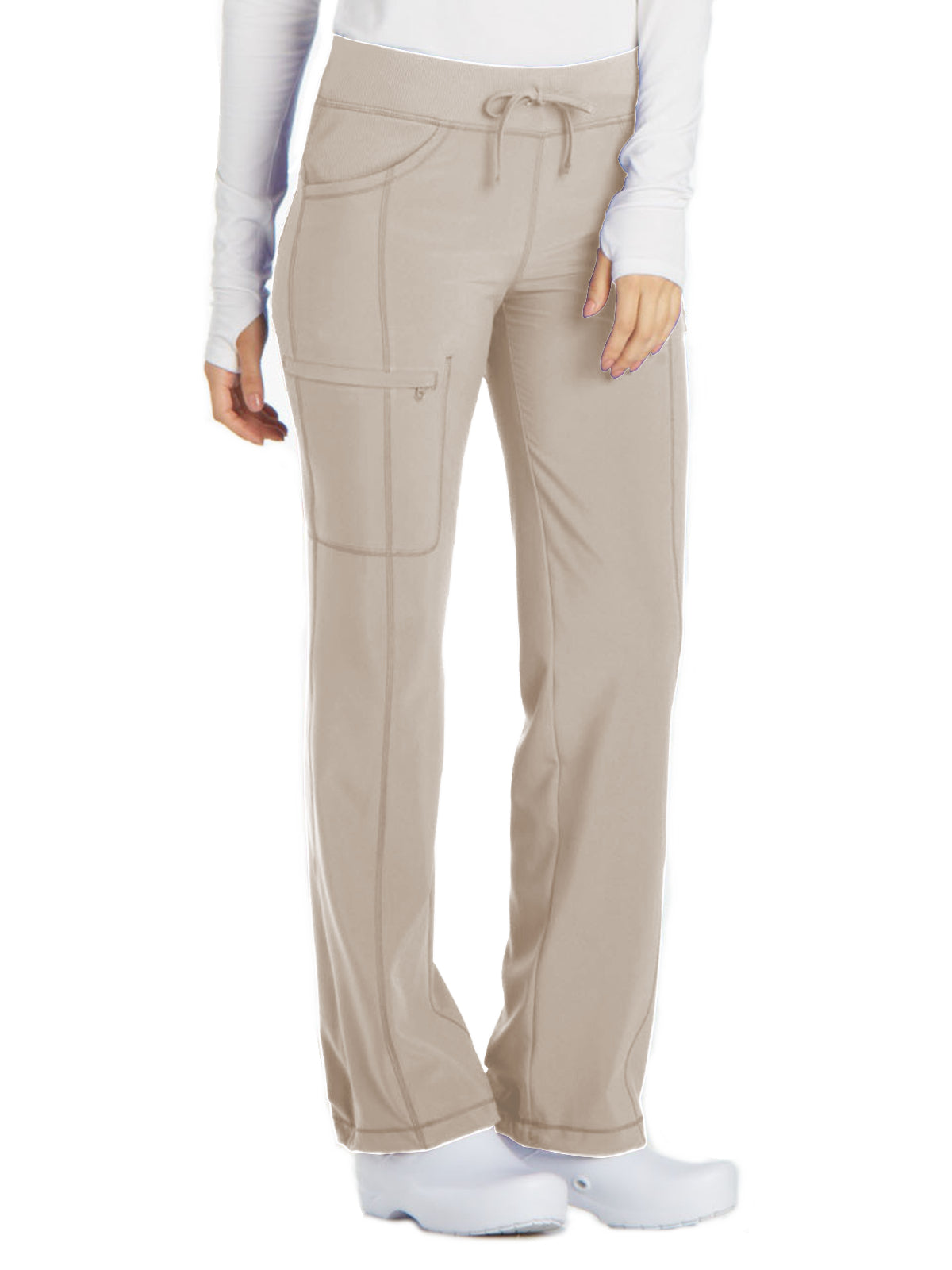 Women's 4-Pocket Low Rise Scrub Pant - 1123A - Khaki