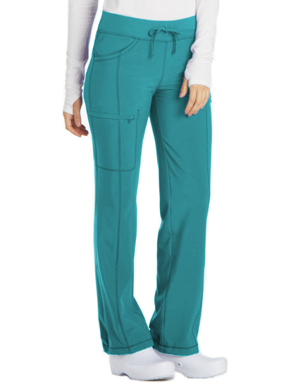 Women's 4-Pocket Low Rise Scrub Pant - 1123A - Teal Blue