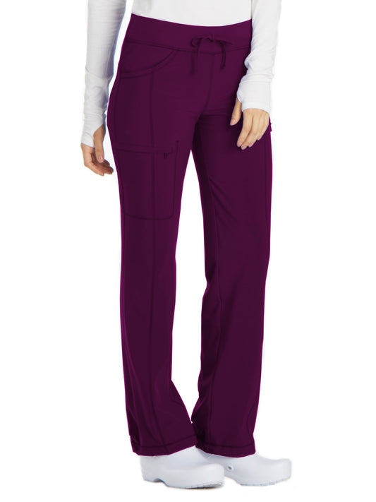 Women's 4-Pocket Low Rise Scrub Pant - 1123A - Wine