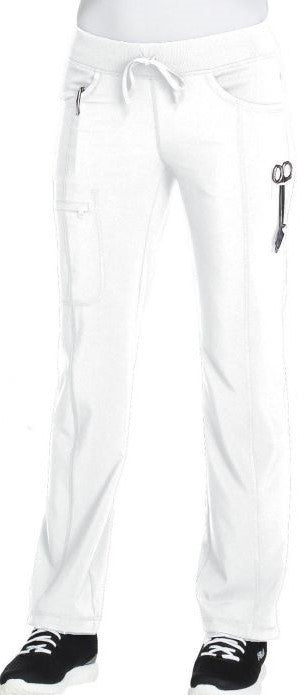 Women's 4-Pocket Low Rise Scrub Pant - 1123A - White