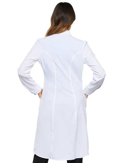 Women's Two-Pocket 40" Full-Length Button Cuff Sleeves Lab Coat - 1401A - White