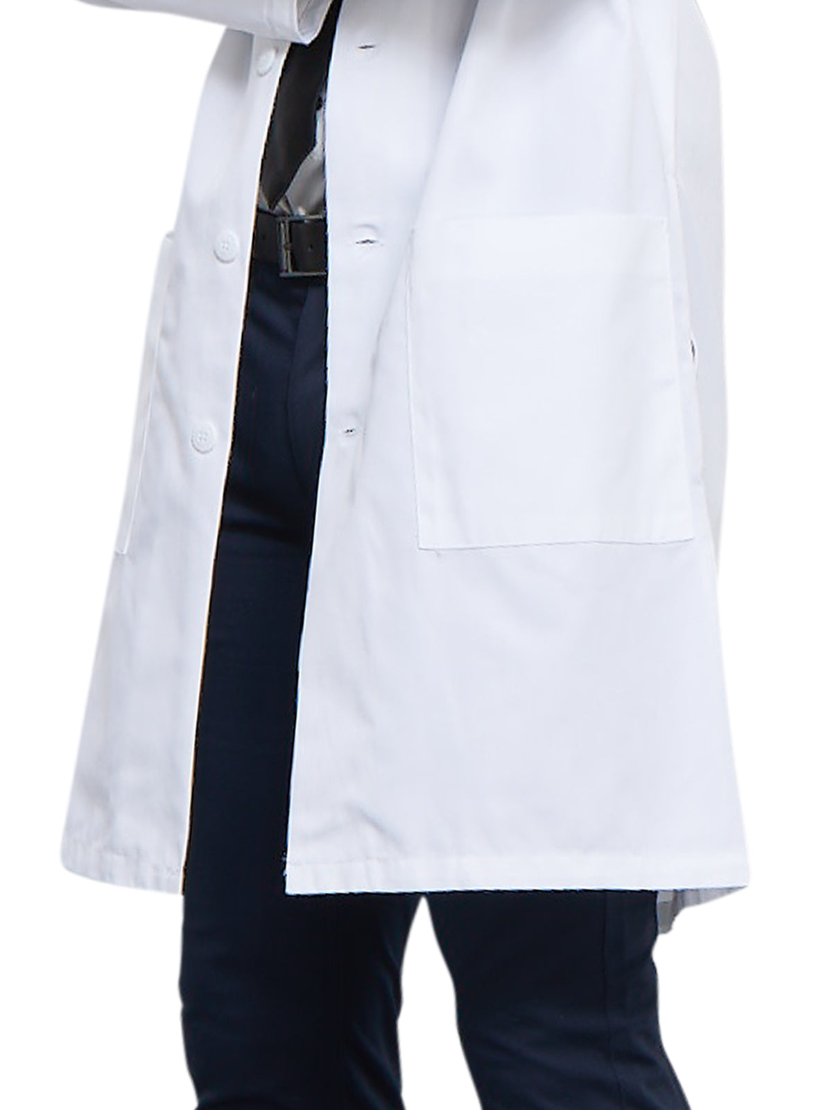 Unisex Three-Pocket 40" Full-Length Button-Front Lab Coat - 1446 - White