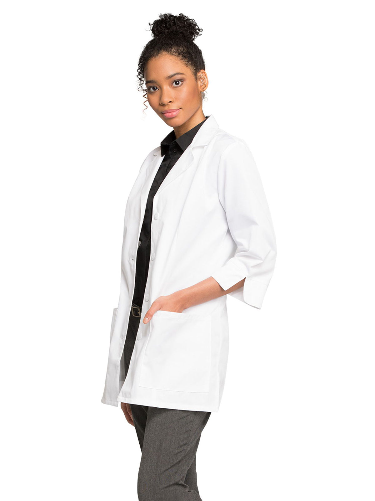 Women's Two-Pocket 30" Consultation 3/4 Sleeve Lab Coat - 1470 - White