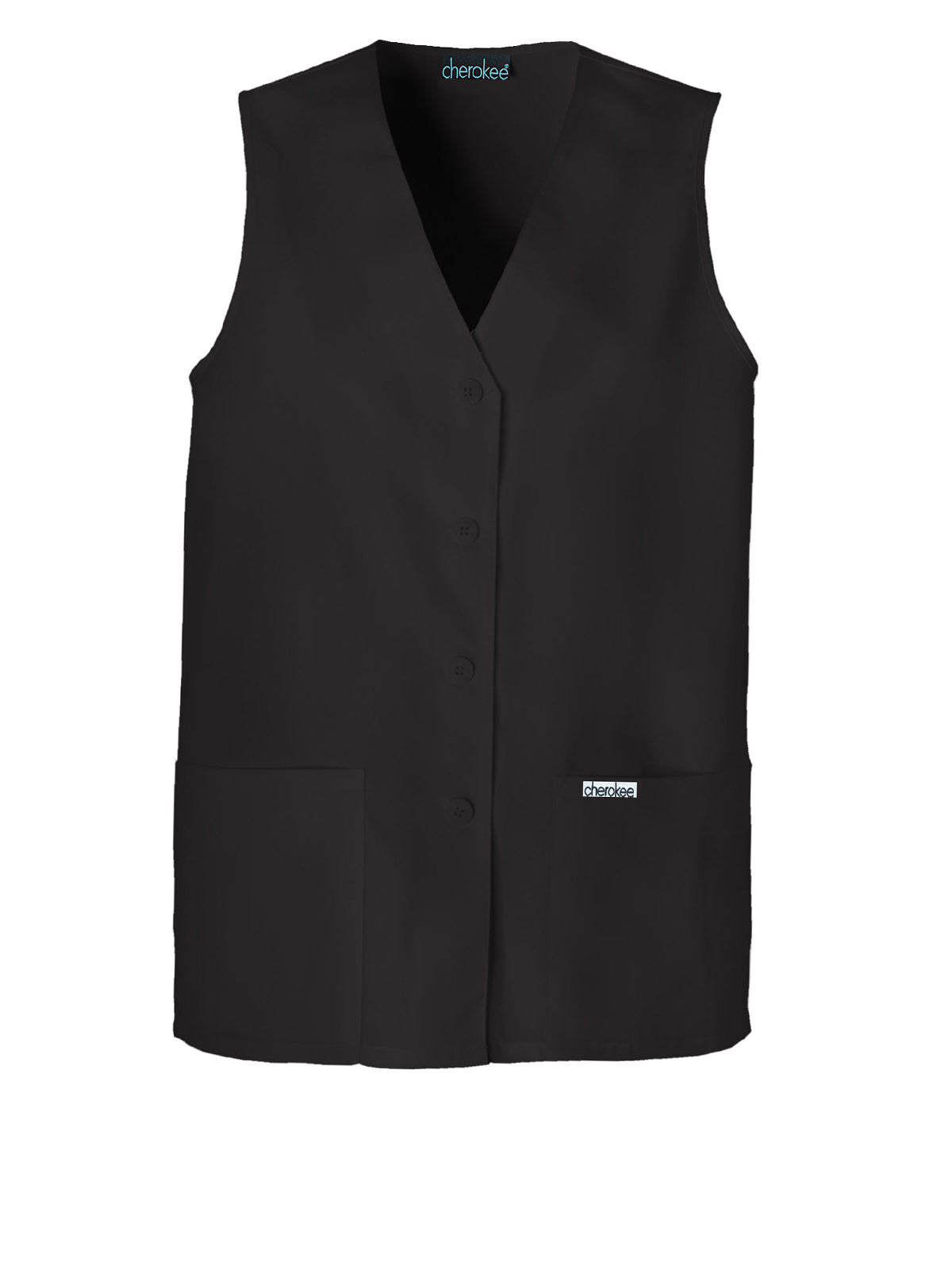 Women's 2-Pocket Button Front Vest - 1602 - Black