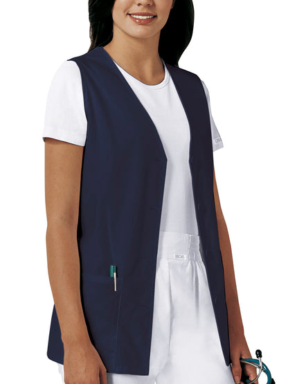 Women's 2-Pocket Button Front Vest - 1602 - Navy