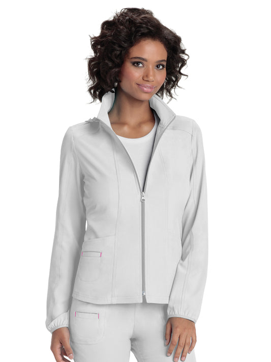 Women's Zip Front Warm-Up Jacket - 20310 - White