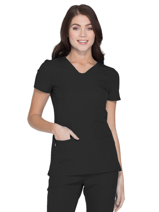 Women's Shaped V-Neck Top - 20710 - Black