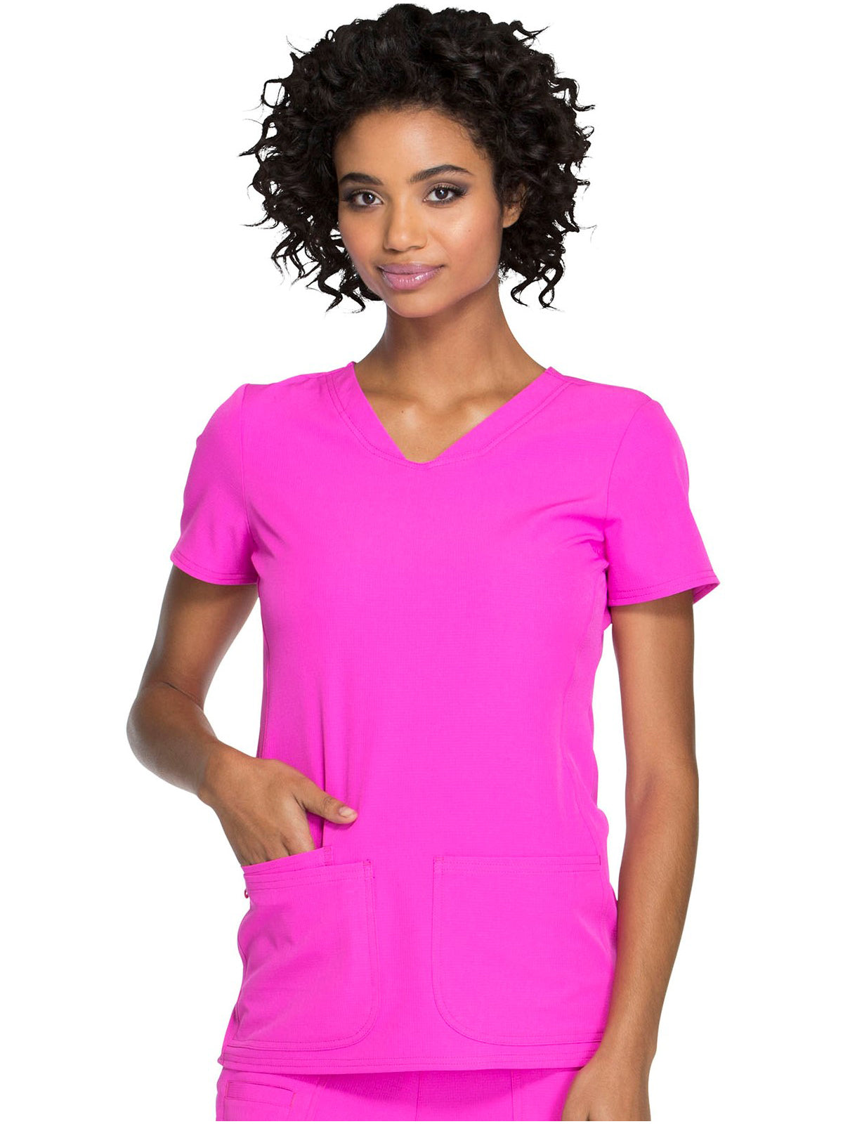 Women's Shaped V-Neck Top - 20710 - Glam Fuschia