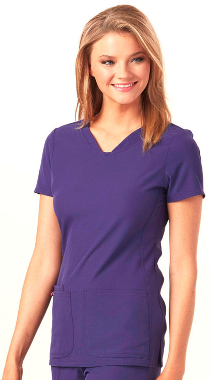 Women's Shaped V-Neck Top - 20710 - Grape