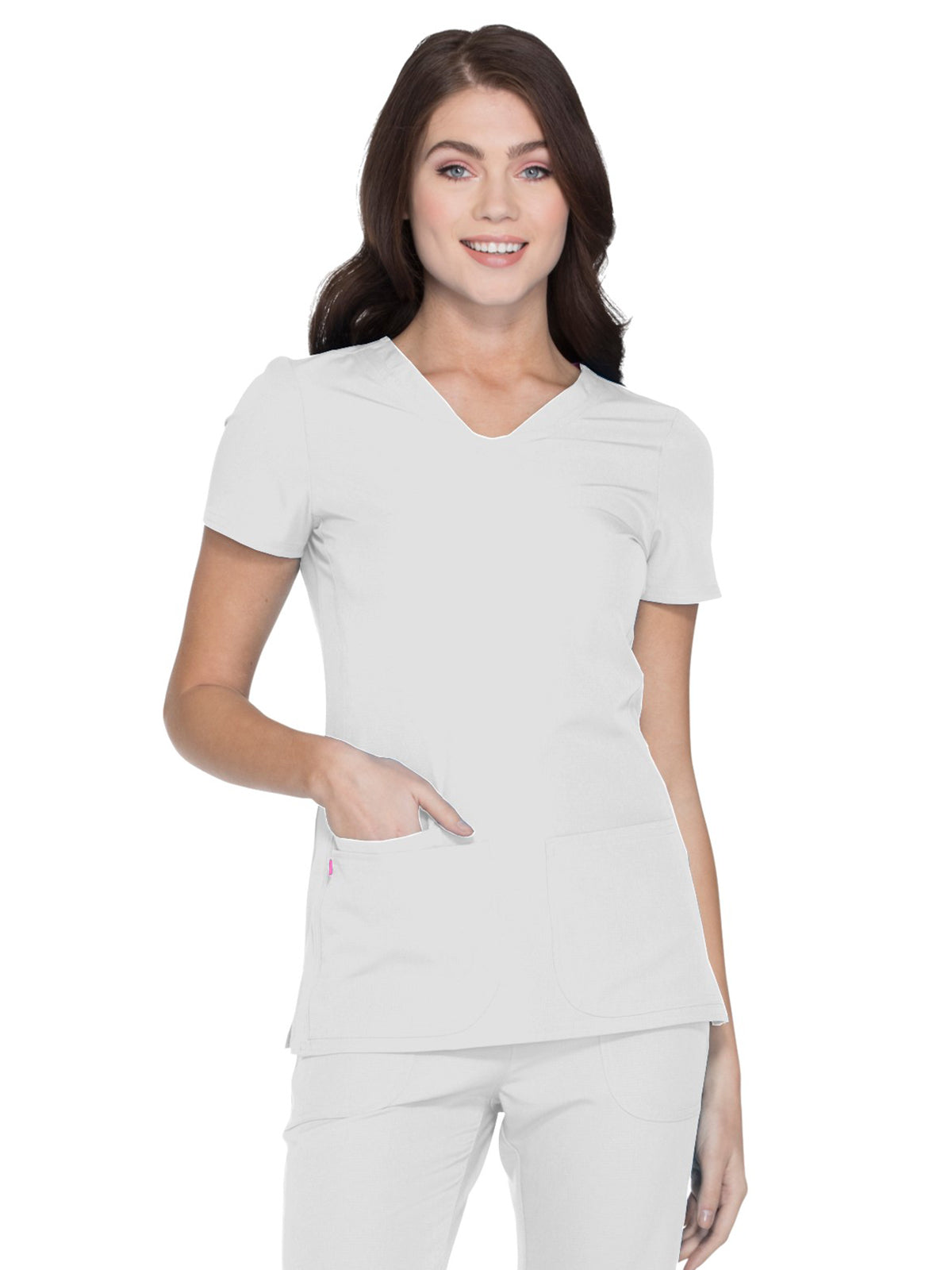 Women's Shaped V-Neck Top - 20710 - White