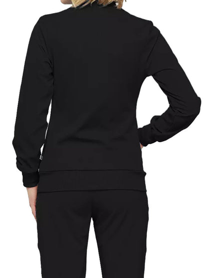 Women's 2-Pocket Contemporary Scrub Jacket - 2391A - Black